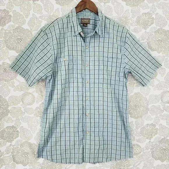 Schmidt Workwear button down short sleeve Men's M Textured - Picture 1 of 5
